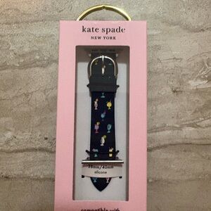 Kate Spade Black Silicone Watch Strap with Colorful Design
